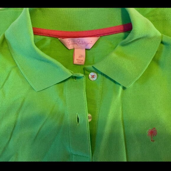 Lilly Pulitzer Soft Green Color Cotton Polo Shirt Size XS - Picture 3 of 4